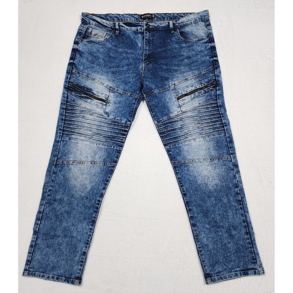 Southpole Other - Southpole Skinny Jeans Mens 42x32 Blue Stretch Moto Biker Denim